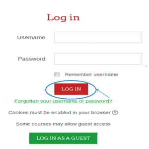 log in page