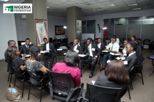 The NHEF essay winners and Scholars at a training section in Lagos