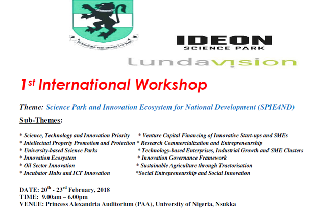 IDEON Science Park: Lunda Vision 1st International Workshop