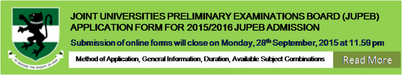 JOINT UNIVERSITIES PRELIMINARY EXAMINATIONS BOARD (JUPEB)