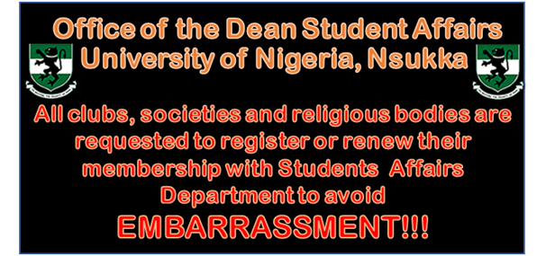 ANNOUNCEMENT From Student Affairs