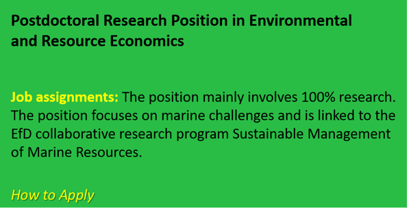 Read more about the article Postdoctoral Research Position in Environmental and Resource Economics