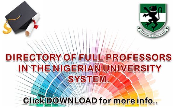 Read more about the article NUC’s Directory of Full Professors in the Nigerian University System, 2017.