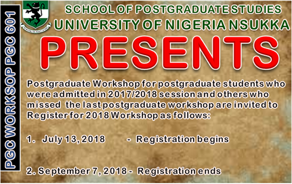 Read more about the article Postgraduate Workshop On PGC 601 & PGC 701 For 2017/2018 Academic Session October 2018