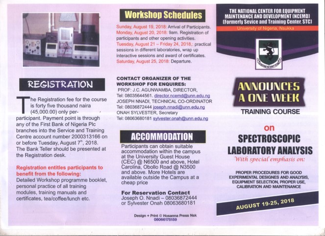 Read more about the article Training Course On Spectroscopic Laboratory Analysis