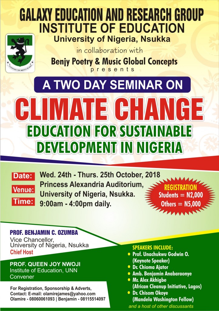 A TWO DAY SEMINAR ON CLIMATE CHANGE…Click to view