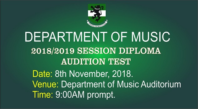 Read more about the article 2018/2019 SESSION DIPLOMA AUDITION TEST