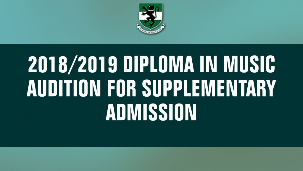 2018/2019 Diploma in Music  Audition for Supplementary Admission