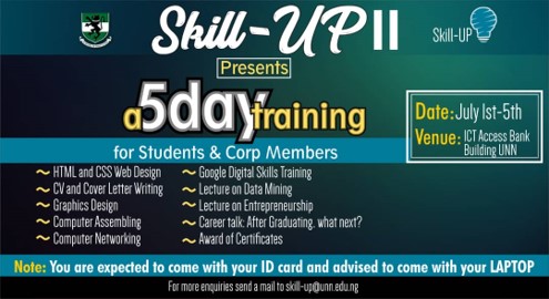 Read more about the article Skill UP presents a 5 day Training for Students & Corp members from the 1st – 5th of July, 2019