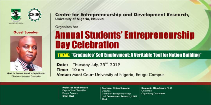 Read more about the article CEDR: Annual Students’ Entrepreneurship Day Celebration(UNEC)