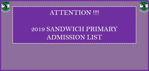 Read more about the article 2019 SANDWICH PRIMARY ADMISSION LIST