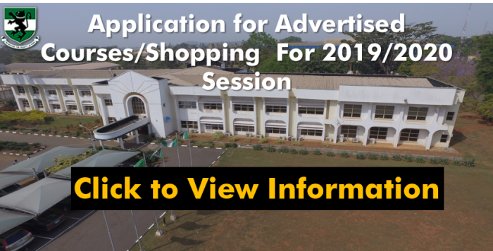 Read more about the article Click to View….APPLICATION FOR ADVERTISED COURSES/SHOPPING FOR 2019/2020 ADMISSIONS