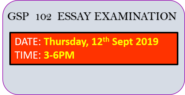 Read more about the article GSP 102 Essay Examination