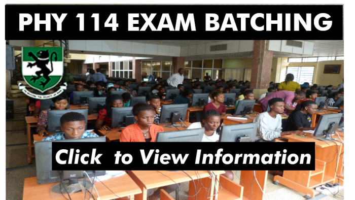 PHY 114 CBT Examination Schedule On Friday 18th October 2019