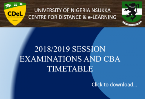Read more about the article Center For Distance & e-Learning 2018/2019 Examination Time Table.