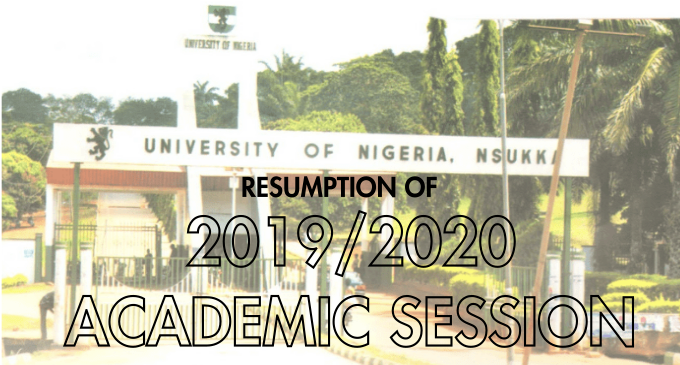 Read more about the article Resumption of 2019/2020 Academic Session