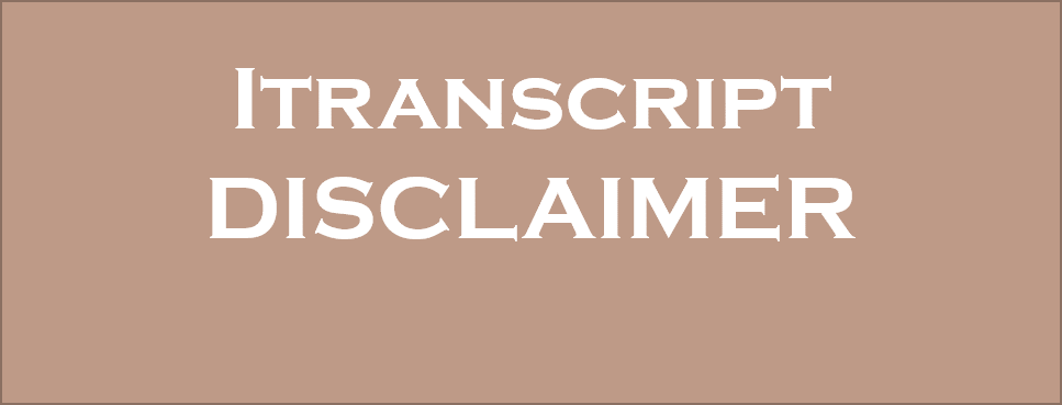 Read more about the article iTranscript Disclaimer