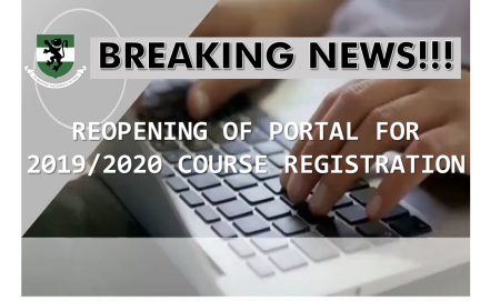 Read more about the article Reopening of Portal for Registration of First Semester Courses for 2019/2020 Academic Session