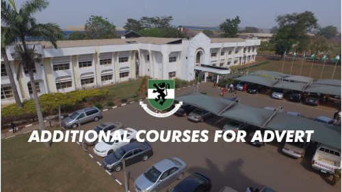 Read more about the article ADDITIONAL COURSES FOR ADVERTISED COURSE/SHOPPING FOR 2020/2021 ADMISSIONS