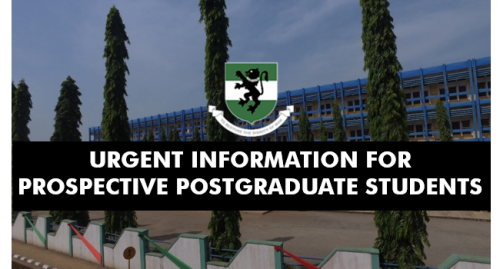 Read more about the article URGENT INFORMATION FOR PROSPECTIVE POSTGRADUATE STUDENTS