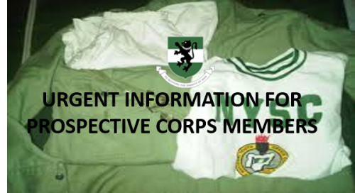 Read more about the article Urgent Information for Prospective Corps Members