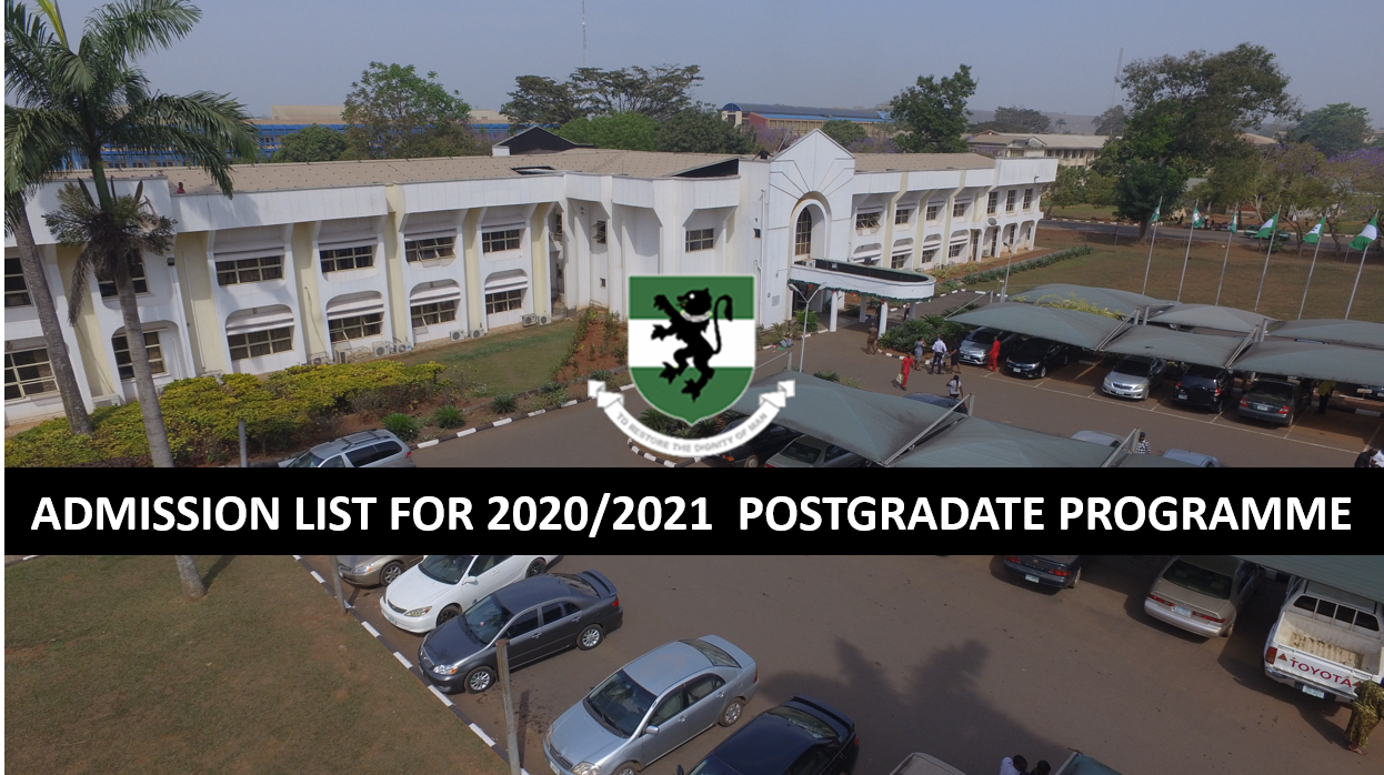 2020/2021 POSTGRADUATE ADMISSIONS - University Of Nigeria Nsukka