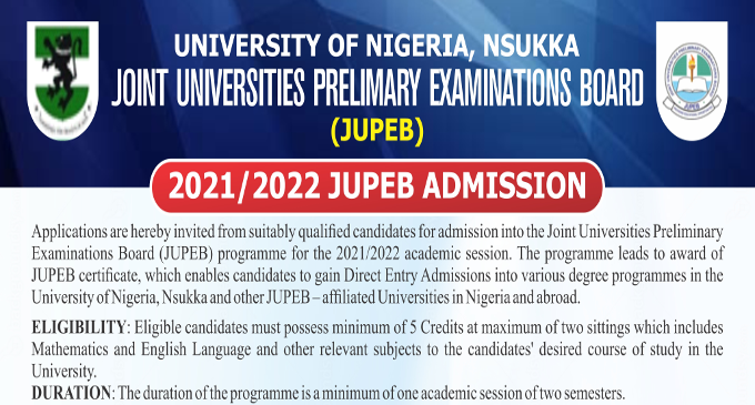 Read more about the article 2021/2022 JUPEB Admission