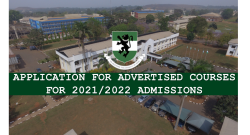 Read more about the article APPLICATION FOR ADVERTISED COURSES FOR 2021/2022 ADMISSIONS