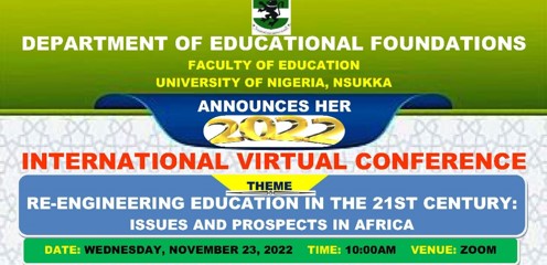 Read more about the article INVITATION TO 2022 INTERNATIONAL VIRTUAL CONFERENCE