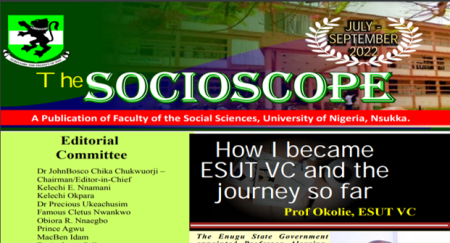 Read more about the article Breaking! THE SOCIOSCOPE – A quarterly publication of the Faculty of the Social Sciences, UNN