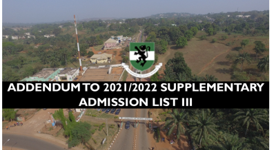 Read more about the article Addendum to 2021/2022 Supplementary Admission List III