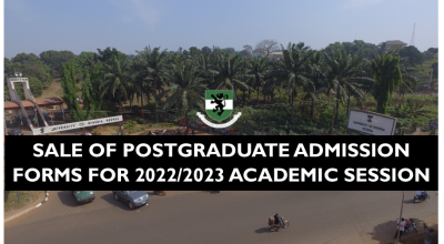 Read more about the article 2022/2023 POSTGRADUATE ADMISSIONS ADVERT