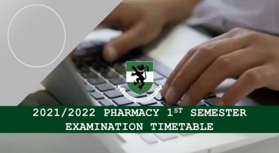 FACULTY OF PHARMACEUTICAL SCIENCES FIRST SEMESTER 2021/2022 PROFESSIONAL CBT EXAMS TIMETABLE