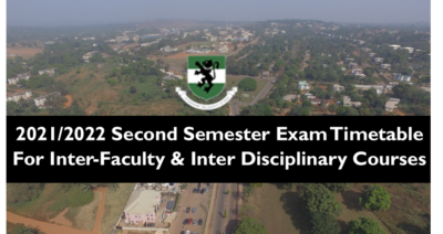 DRAFT 2021/2022 SECOND SEMESTER EXAMINATIONS TIMETABLE  FOR INTER-FACULTY AND INTER-DISCIPLINARY COURSES