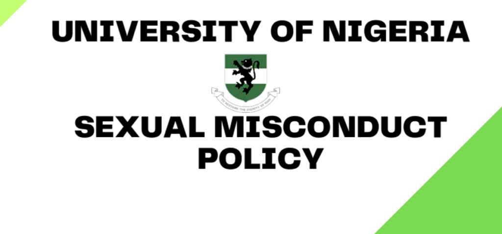 UNIVERSITY OF NIGERIA  SEXUAL MISCONDUCT  POLICY