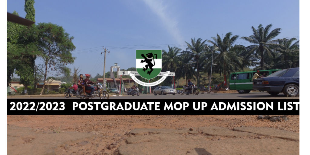 2022/2023 POSTGRADUATE MOP-UP ADMISSION LIST