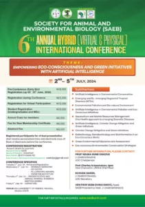 Society For Animal And Environmental Biology(SAEB) 6th Annual (Virtual & Physical) Conference