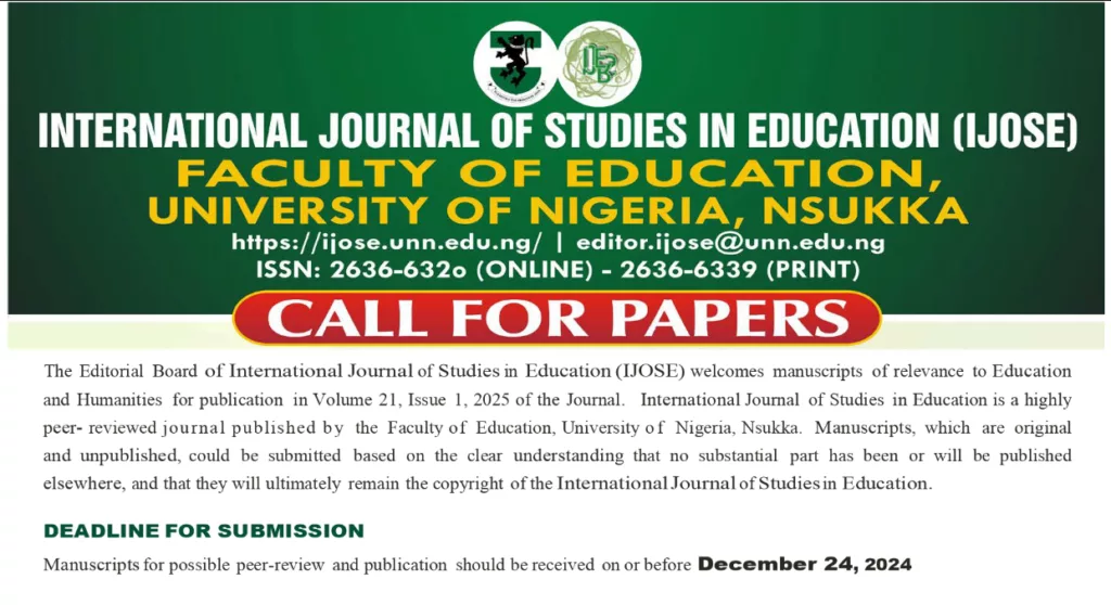 CALL FOR PAPERS – FACULTY OF EDUCATION