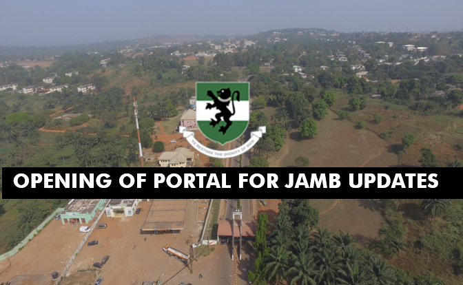 OPENING OF PORTAL FOR JAMB UPDATES