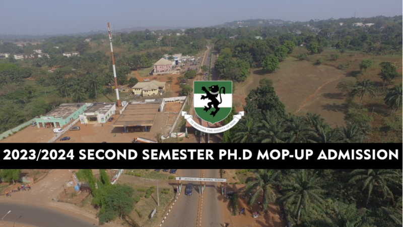 2023/2024 SECOND SEMESTER PH.D MOP-UP ADMISSION