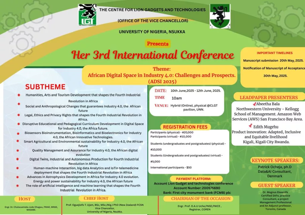 CENTRE FOR LION GADGETS AND TECHNOLOGIES 3RD INTERNATIONAL CONFERENCE