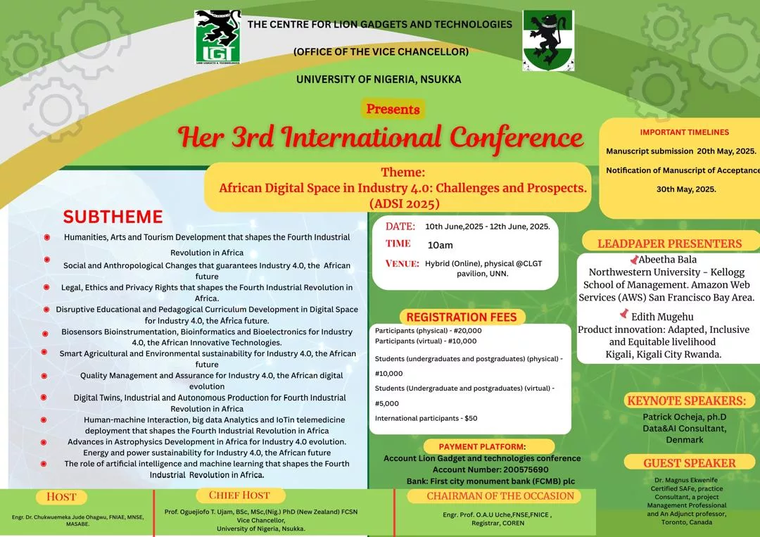 CENTRE FOR LION GADGETS AND TECHNOLOGIES 3RD INTERNATIONAL CONFERENCE