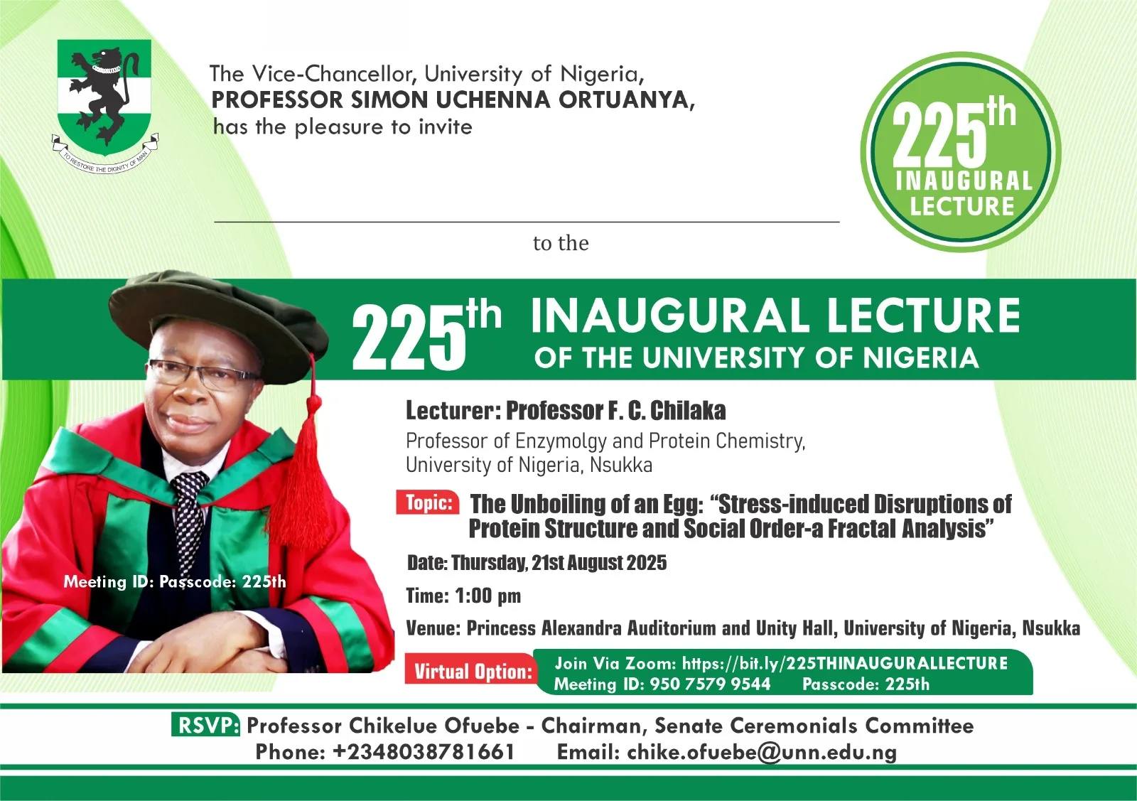 225th Inaugural Lecture