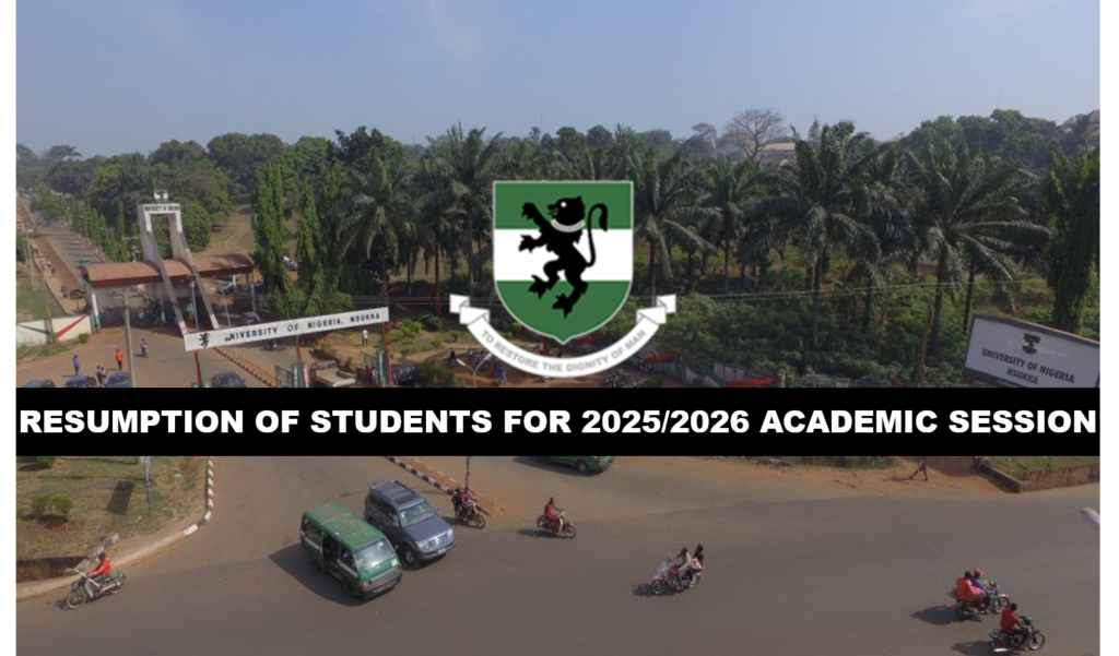 RESUMPTION OF STUDENTS FOR 2025/2026 ACADEMIC SESSION
