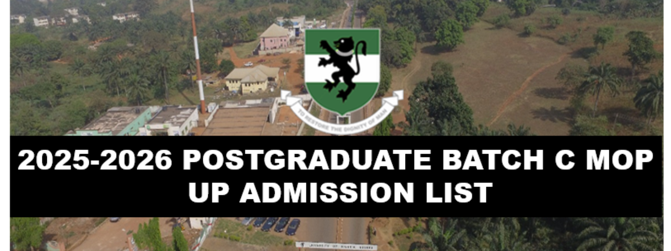 Breaking News!!! Postgraduate BATCH C MOP UP ADMISSION