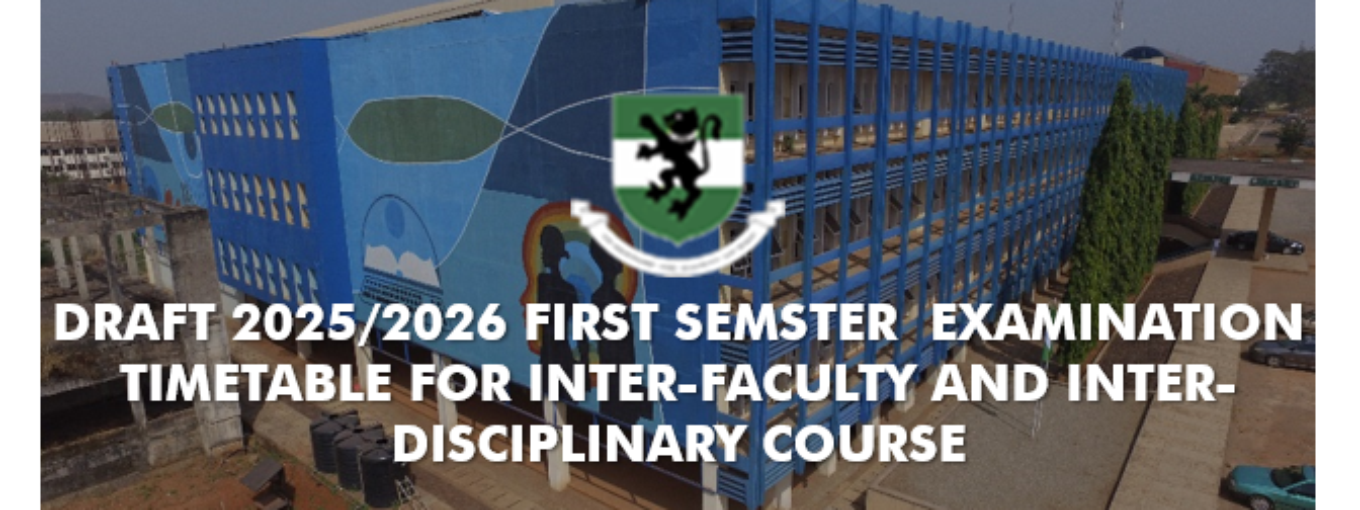 Draft 2025/2026 Interfaculty and Faculty Examination Timetable