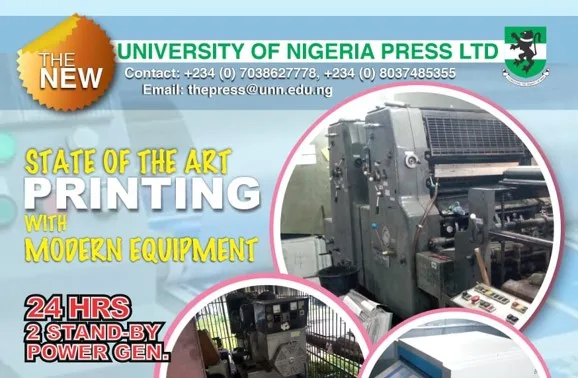 UNN Press: State of the Arts Printing with Morden Equipment