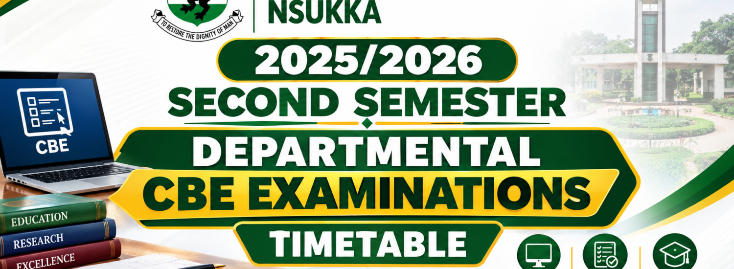 2025/2026 SECOND SEMESTER DEPARTMENTAL CBE EXAMINATIONS TIMETABLE