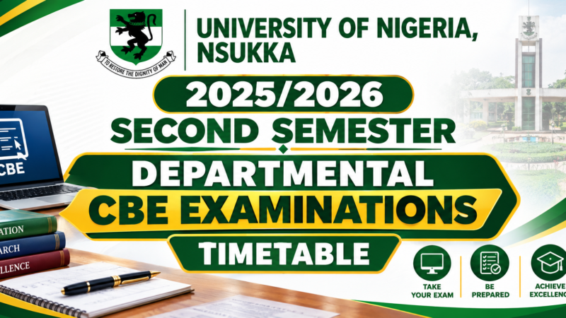 2025/2026 Final Updated Second Semester Departmental Timetable