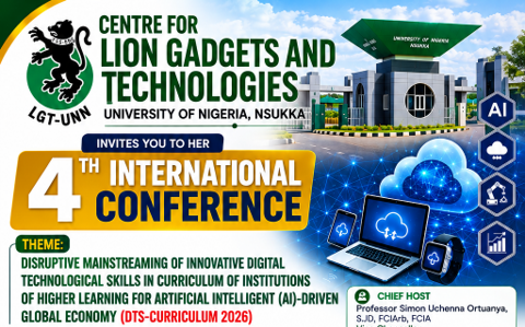 Read more about the article 4TH INTERNATIONAL CONFERENCE ORGANISED BY THE CENTRE FOR LION GADGETS AND TECHNOLOGIES, UNIVERSITY OF NIGERIA, NSUKKA